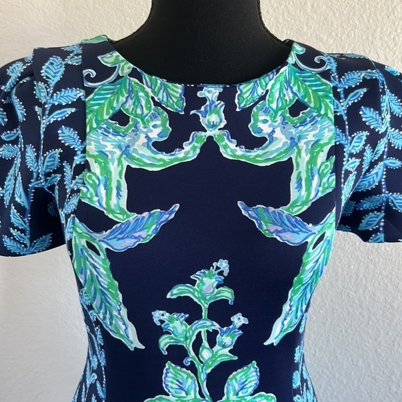 NWT Lily Pulitzer Lelicia Dress High Tide Navy Size 2 - Picture 8 of 16